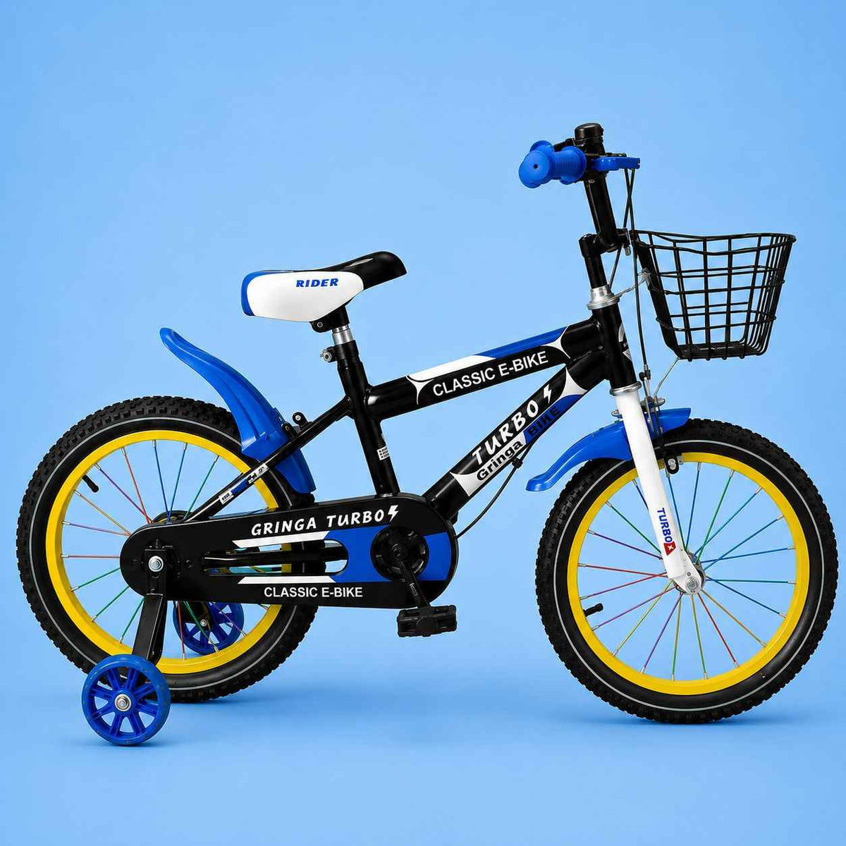 Bicicleta Infantil Menino 5-8 Anos Aro 16 LED + Freio V-Brake + Cestinho + Pneu