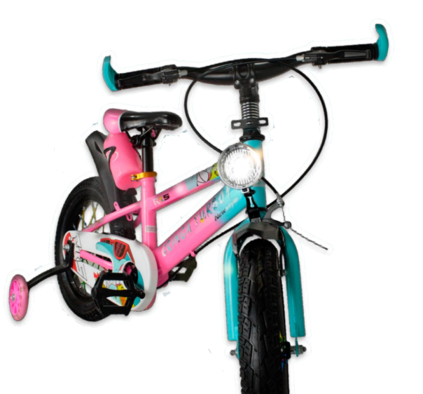 Bicicleta Infantil Aro 14 rosa 3 a 7 Anos Estilo Shark com LED + Pneu Grosso + R