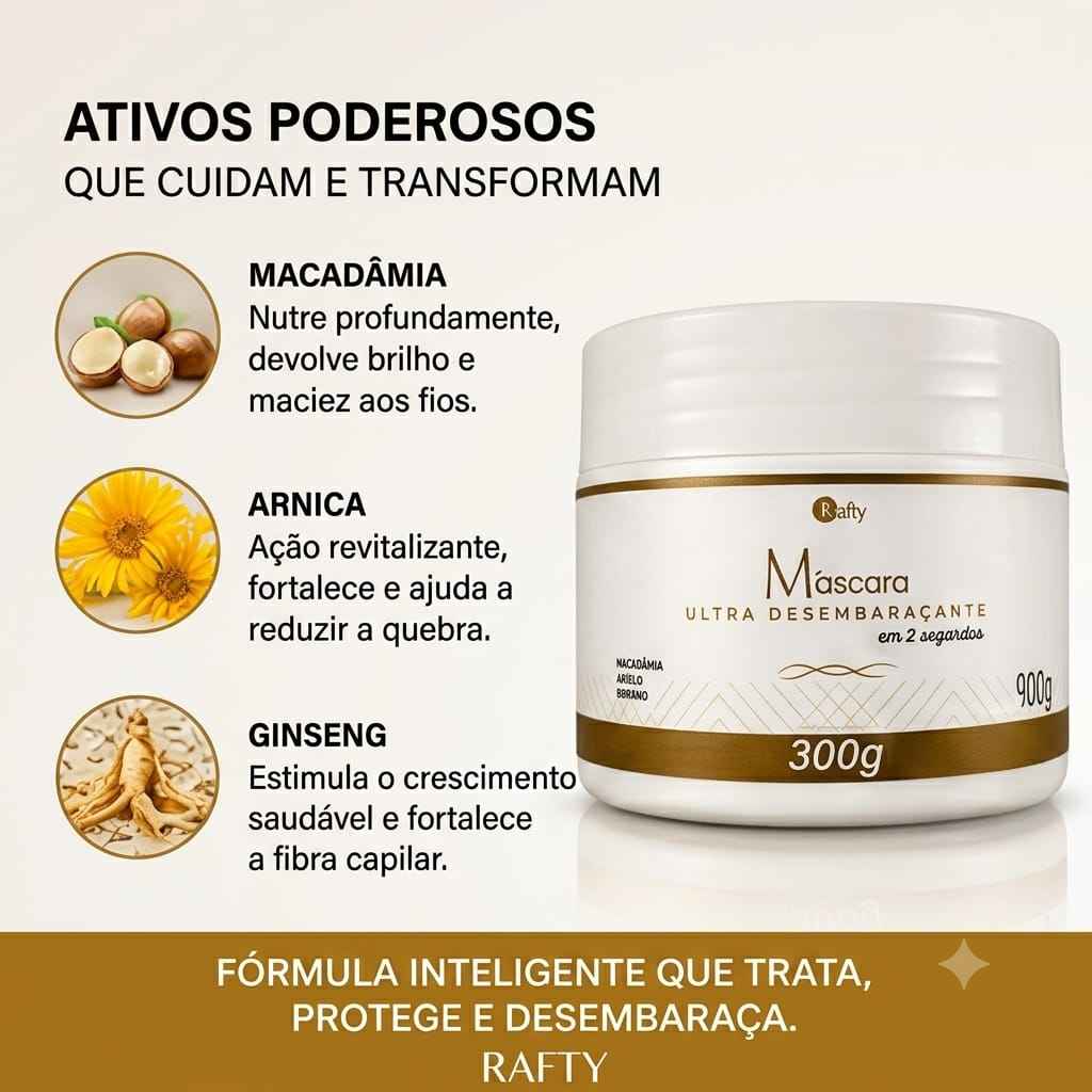 Máscara Ultra Desembaraçante  Rafty 300gr