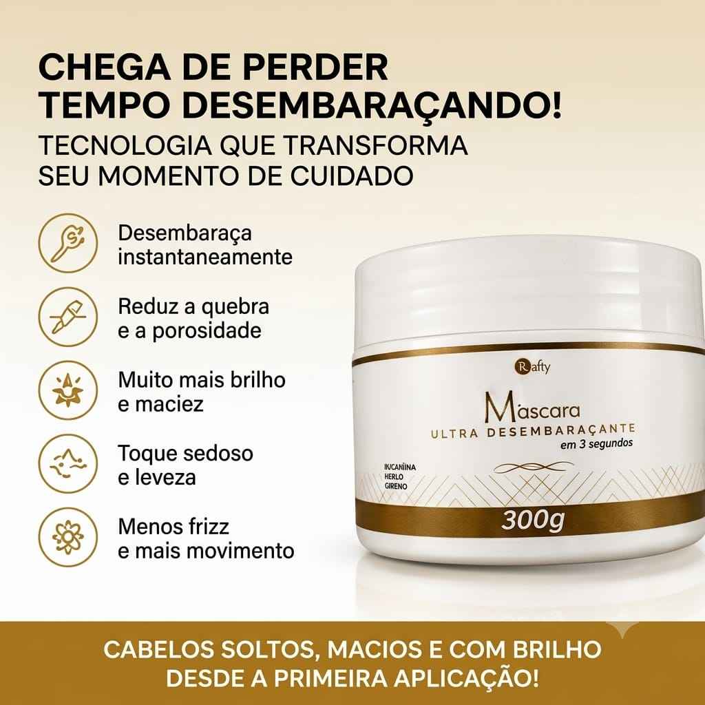 Máscara Ultra Desembaraçante  Rafty 300gr